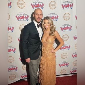 Gianni Bini Grace Metallic Plisse Sweetheart Neck Cut-Out Tiered Dress